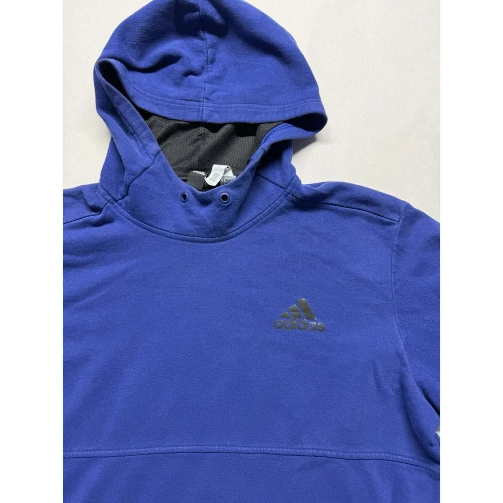 Adidas Blue‎ Hoodie Sweatshirt Men's Medium pullover fleece sweatshirt
